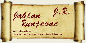 Jablan Runjevac vizit kartica